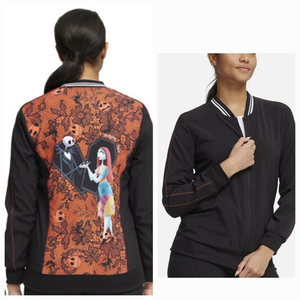 NWT Nightmare Before Christmas Cherokee Scrubs Tooniforms Disney Jacket
